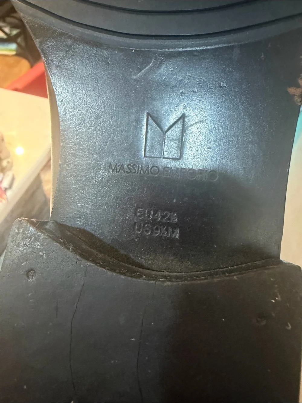 Massimo Emporio Black Leather Chelsea Boots, Size 9.5